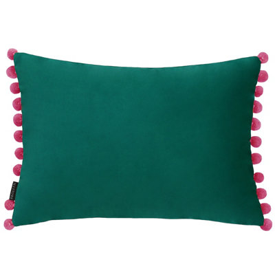 Paoletti Fiesta Velvet Pom-Pom Polyester Filled Cushion