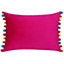Paoletti Fiesta Velvet Pom-Pom Polyester Filled Cushion