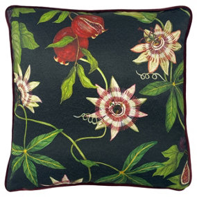 Paoletti Figaro Floral Piped Velvet Cushion Cover