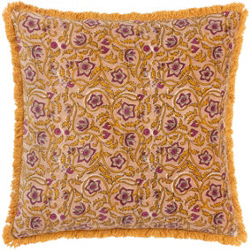 Paoletti Filagree Floral Cotton Velvet Cushion Cover