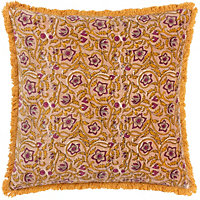 Paoletti Filagree Floral Cotton Velvet Polyester Filled Cushion