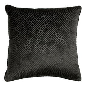Paoletti Florence Embossed Velvet Piped Polyester Filled Cushion