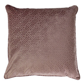 Paoletti Florence Embossed Velvet Piped Polyester Filled Cushion