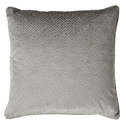 Paoletti Florence Embossed Velvet Piped Polyester Filled Cushion