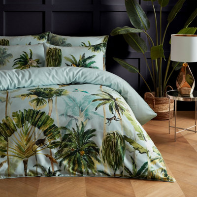 Paoletti Forsteriana Palms 100% Cotton Duvet Cover Set