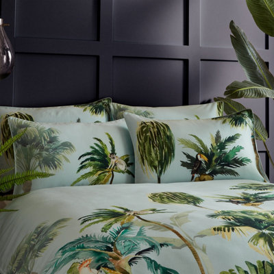 Paoletti Forsteriana Palms 100% Cotton Duvet Cover Set