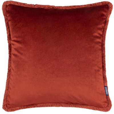 Paoletti Freya Velvet Fringed Feather Filled Cushion