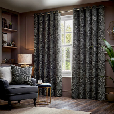 Paoletti Gatsby Jacquard Eyelet Curtains