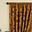 Paoletti Gold Zurich Floral Jacquard Pencil Pleat Curtain Pair (W) 168cm x (L) 183cm