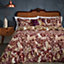 Paoletti Harewood Double Duvet Cover Set, Cotton, Ruby
