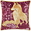 Paoletti Harewood Fox Velvet Piped Cushion Cover