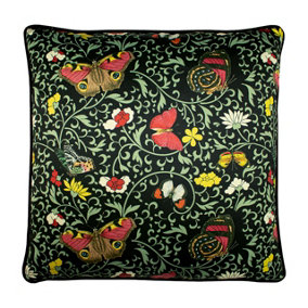 Paoletti Heligan Botanical Contrast Printed Pipe Trimmed Polyester Filled Cushion