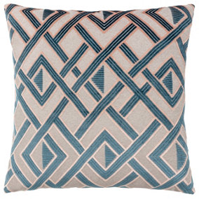 Paoletti Henley Velvet Jacquard Polyester Filled Cushion