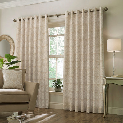 Paoletti Horto Botanical Eyelet Curtains, Natural