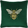 Paoletti Hortus Embroidered Velvet Polyester Filled Cushion