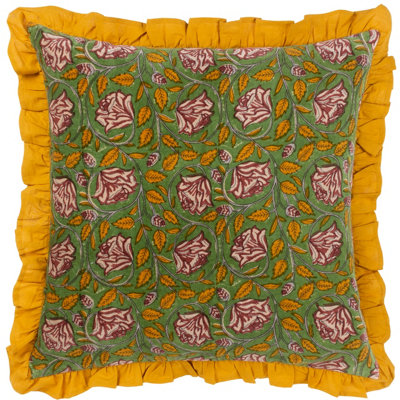 Paoletti Howsden Floral Cotton Velvet Polyester Filled Cushion