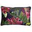 Paoletti Kala Floral Printed Piped Velvet Reverse Polyester Filled Cushion