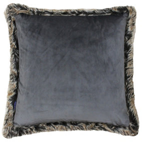 Paoletti Kiruna Faux Fur Velvet Polyester Filled Cushion