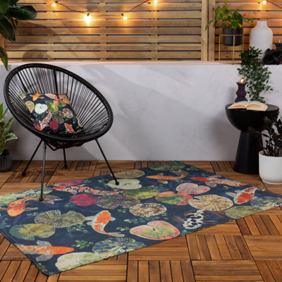 Paoletti Koi Pond Digtally Printed Outdoor Rug