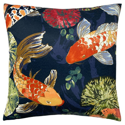 Paoletti Koi Pond Velvet Cushion Cover