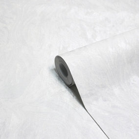 Paoletti Luxe Marble Pearl White Embossed Metallic Vinyl Wallpaper