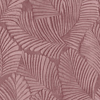 Paoletti Luxe Palmeria Blush Pink Botanical Vinyl Wallpaper Sample