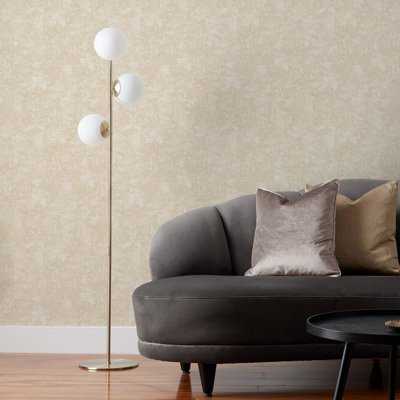 Paoletti Luxe Symphony Champagne Gold Embossed Metallic Vinyl Wallpaper