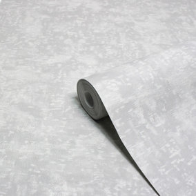 Paoletti Luxe Symphony Silver Grey Embossed Metallic Vinyl Wallpaper