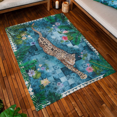 Paoletti Majorelle Printed Indoor/Outdoor Rug