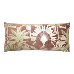 Paoletti Malaysian Palm Foil Printed Velvet Cushion Cover
