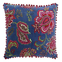 Paoletti Malisa Floral Pom-Pom Polyester Filled Cushion