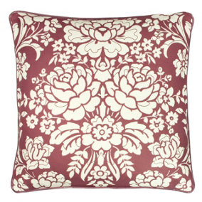Paoletti Melrose Floral Pipe Trimmed Polyester Filled Cushion