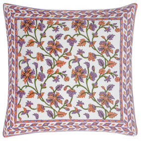 Paoletti Mentera Floral Cotton Velvet Feather Filled Cushion