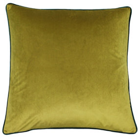 Paoletti Meridian Soft Velvet Piped Polyester Filled Cushion