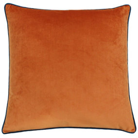 Paoletti Meridian Soft Velvet Piped Polyester Filled Cushion