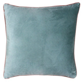 Paoletti Meridian Soft Velvet Piped Polyester Filled Cushion