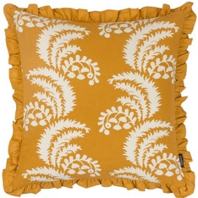 Paoletti Montrose Floral Cotton Fringed Feather Filled Cushion