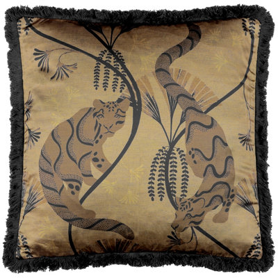 Paoletti Moondusk Jacquard Fringed Feather Filled Cushion