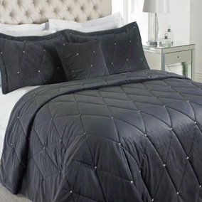 Paoletti New Diamante Quilted Embellished Bedspread