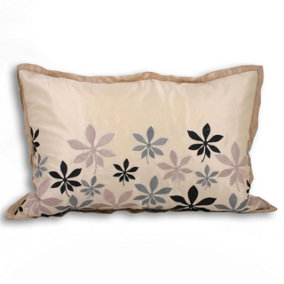 Paoletti Oasis Floral Embroidered Cushion Cover