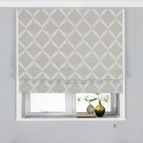 Paoletti Olivia Lattice Embroidered Blackout Roman Blind