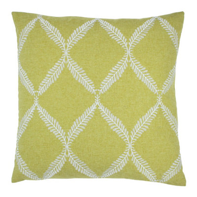 Paoletti Olivia Lattice Embroidered Piped Feather Filled Cushion