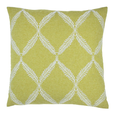 Paoletti Olivia Lattice Embroidered Piped Polyester Filled Cushion