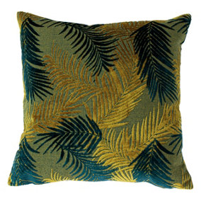 Paoletti Palm Grove Velvet Jacquard Feather Filled Cushion