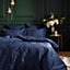 Paoletti Palmeria Quilted Double Duvet Cover Set, Polyester, Navy