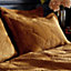 Paoletti Palmeria Quilted King Duvet Cover Set, Polyester, Gold