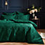 Paoletti Palmeria Quilted Single Duvet Cover Set, Polyester, Emerald