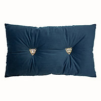 Paoletti Panther Buttoned Velvet Polyester Filled Cushion