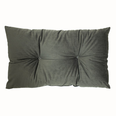 Paoletti Panther Buttoned Velvet Polyester Filled Cushion