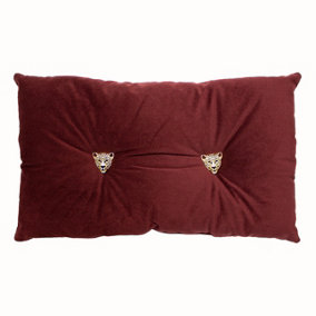 Paoletti Panther Jewelled Soft Velvet Polyester Filled Cushion